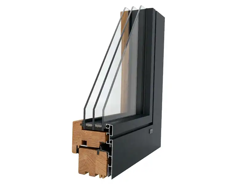 Holz-Aluminium-Fenster Anschnitt